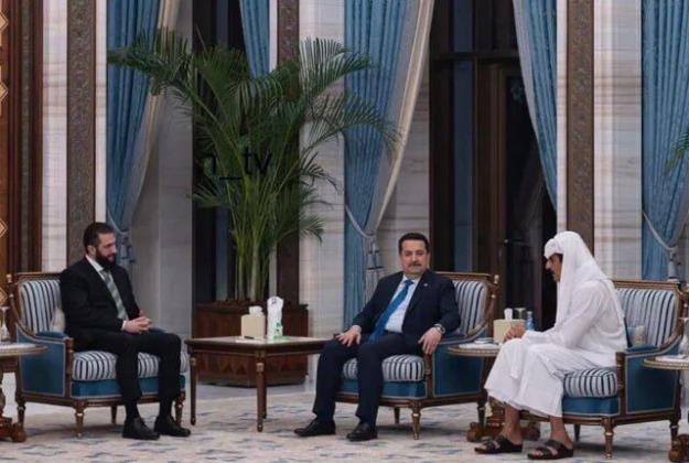 دیدار رئیس دولت موقت سوریه و السودانی در قطر