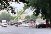 پایین کشیدن مجسمه لنین در قرقیزستان