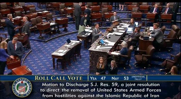  سنا کاهش اختیارات ترامپ درباره جنگ با ایران را رد کرد