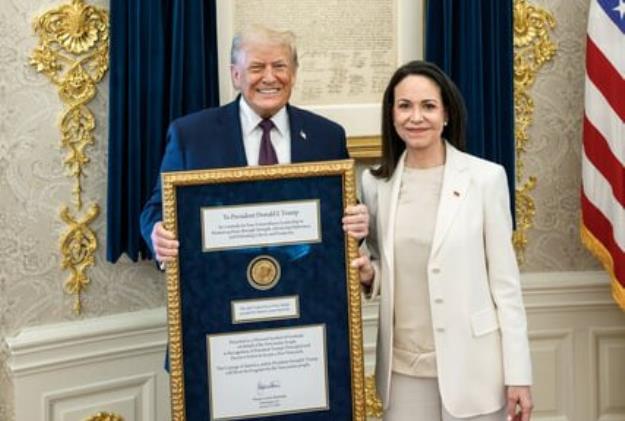  رهبر مخالفان ونزوئلا جایزه صلح نوبل را به ترامپ اهدا کرد