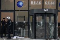 آتش زدن پرچم و تخریب دفتر اتحادیه اروپا در بروکسل