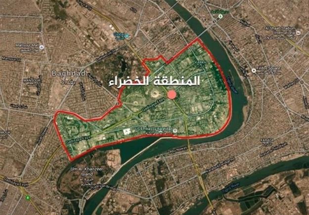  حمله موشکی به منطقه الخضراء بغداد 