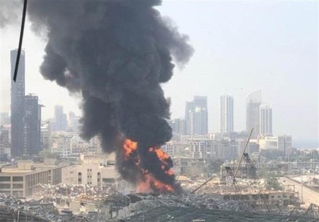 مشخص شدن علت آتش‌سوزی جدید در اسکله بیروت